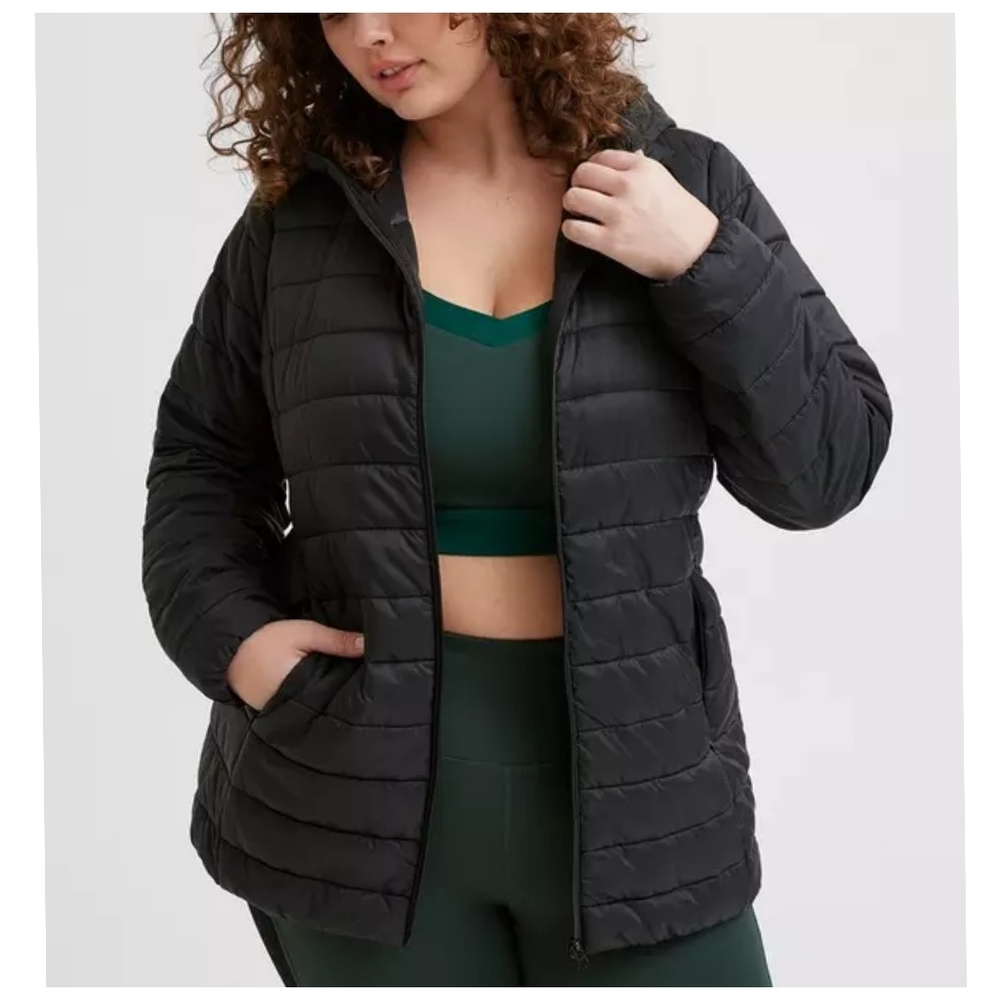 Torrid Black Quilted Packable Puffer Size 3